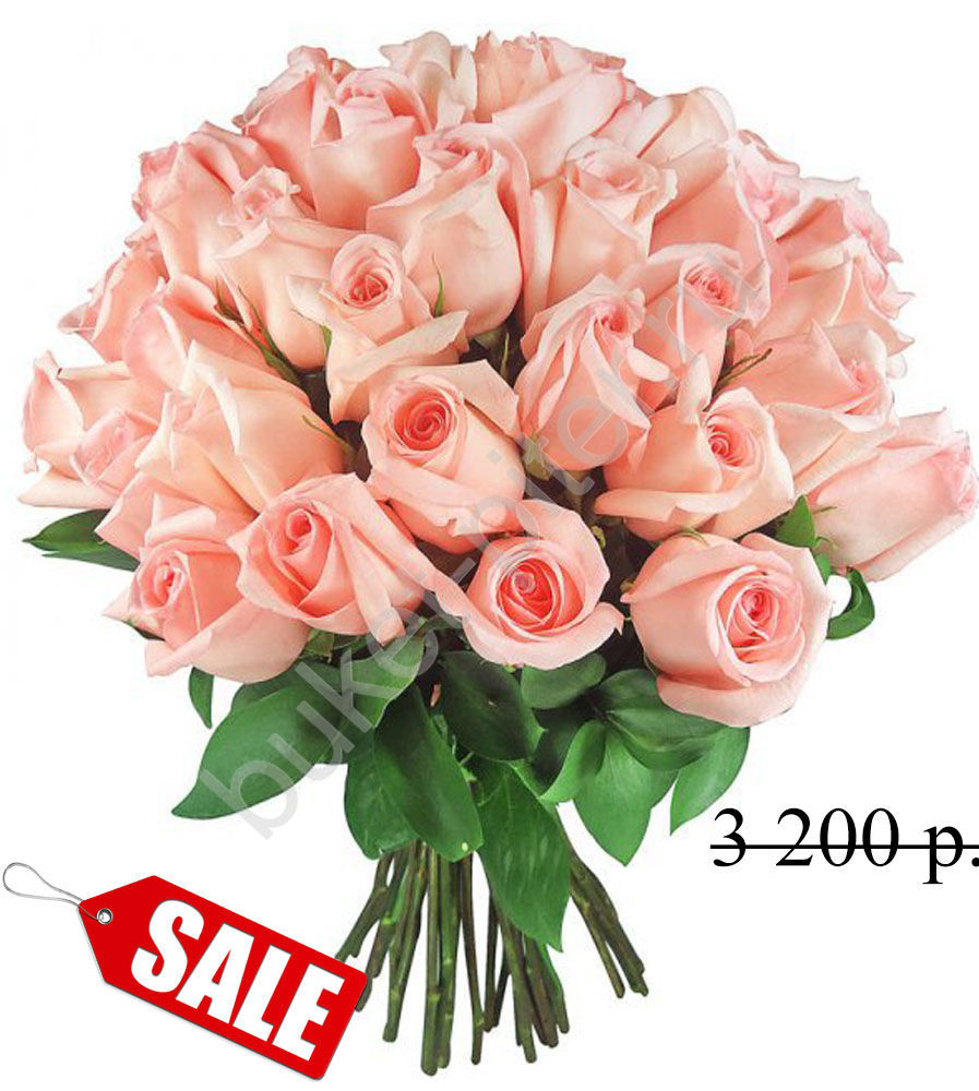 Красивый букет из 25 Розовых роз ЭКВАДОР